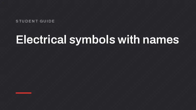 Electrical Symbols with Names: House Wiring Chart