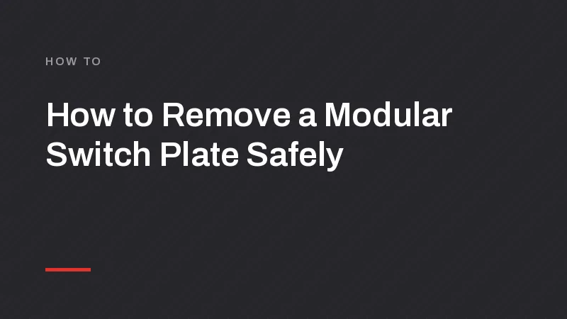 How to Remove a Modular Switch Plate Safely