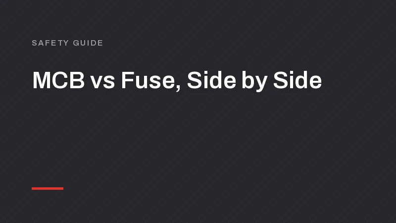 MCB vs Fuse: Difference, Safety, Cost and Which to Use