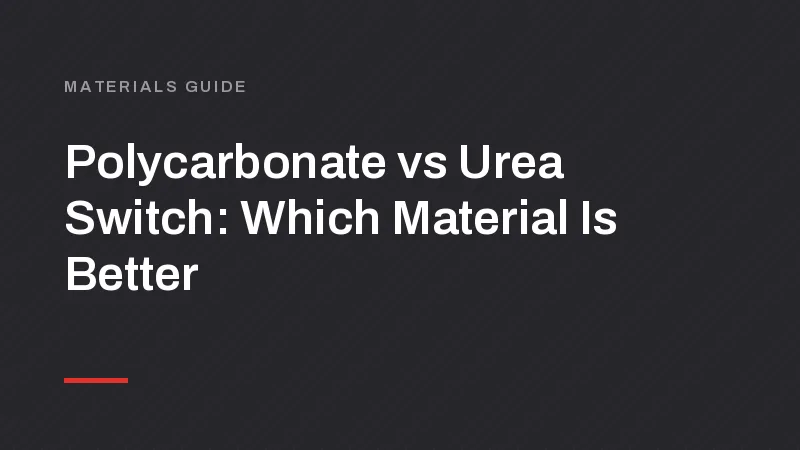 Polycarbonate vs Urea Switch: Which Material Is Better