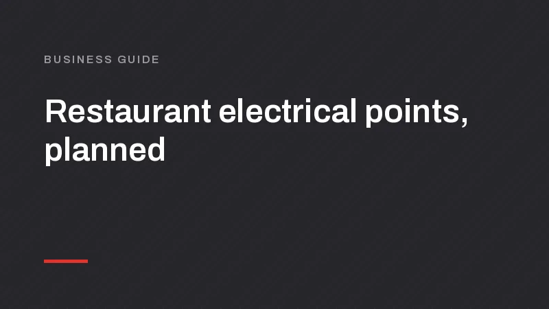 Restaurant Electrical Points: Café and Kitchen Layout