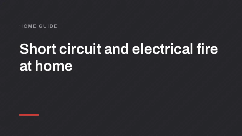 Short Circuit at Home: Causes, Fire and What to Do