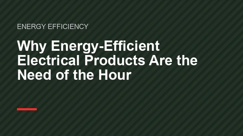 Why Energy-Efficient Electrical Products Are the Need of the Hour
